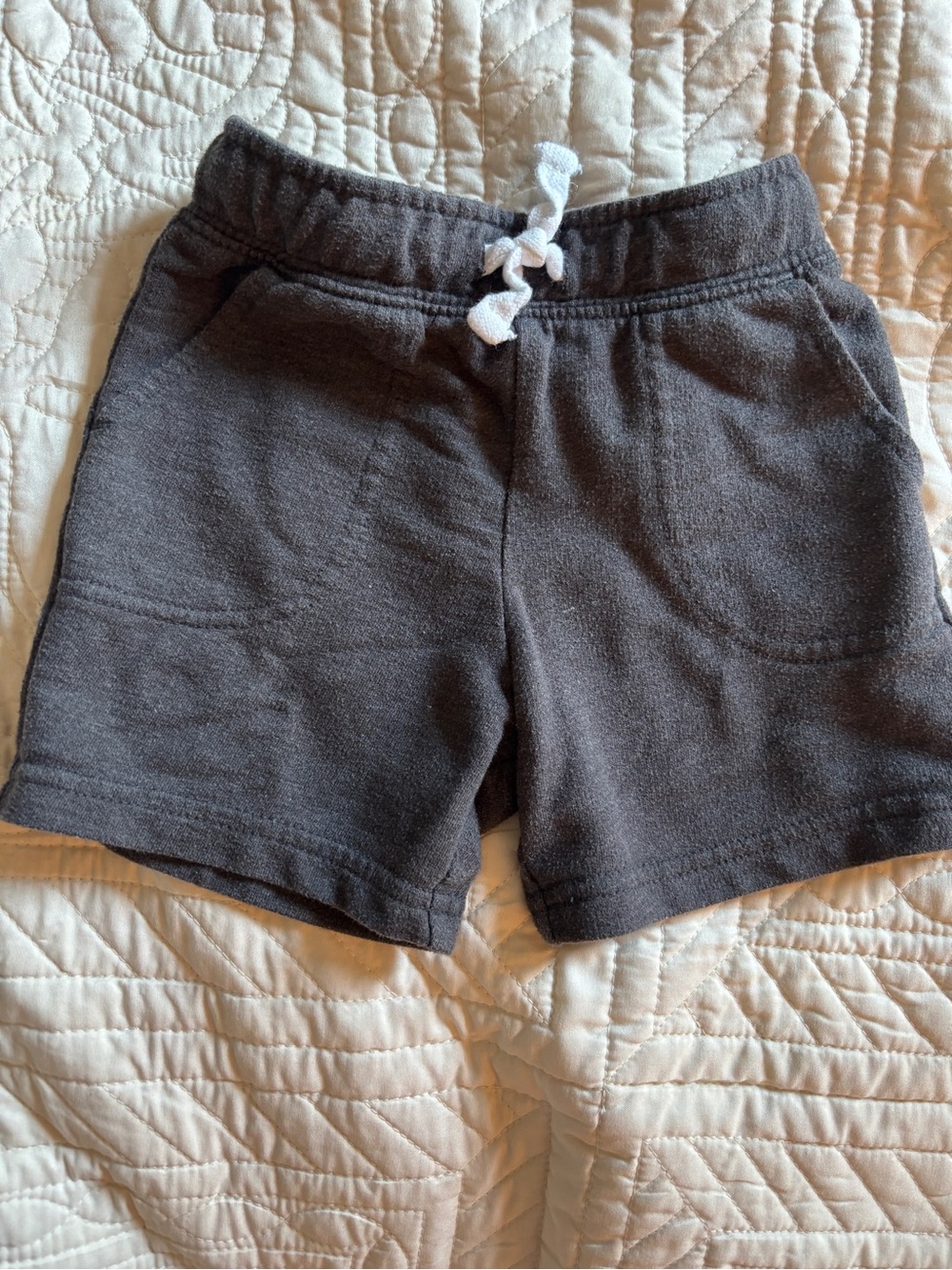 Cat & Jack Charcoal Gray Terry Shorts with White Drawstring